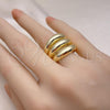 Oro Laminado Elegant Ring, Gold Filled Style Chunky Design, Polished, Golden Finish, 01.213.0040