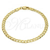 Oro Laminado Basic Bracelet, Gold Filled Style Curb Design, Polished, Golden Finish, 5.222.006.07