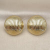 Oro Laminado Stud Earring, Gold Filled Style Hollow Design, Polished, Golden Finish, 02.411.0038