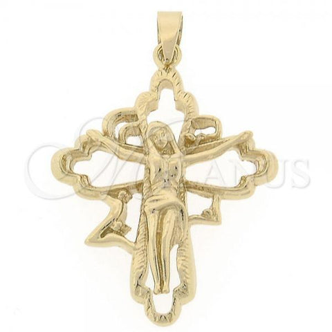 Oro Laminado Religious Pendant, Gold Filled Style Butterfly Design, Golden Finish, 5.189.016