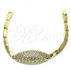 Oro Laminado Fancy Bracelet, Gold Filled Style with White Micro Pave, Polished, Golden Finish, 03.283.0173.07