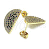 Oro Laminado Stud Earring, Gold Filled Style with Multicolor Micro Pave, Polished, Golden Finish, 02.353.0003