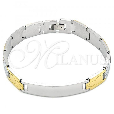 Stainless Steel Solid Bracelet, Polished, Two Tone, 03.114.0357.09