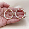 Oro Laminado Medium Hoop, Gold Filled Style Hollow Design, Diamond Cutting Finish, Tricolor, 02.170.0310.1.40