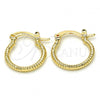 Oro Laminado Small Hoop, Gold Filled Style Diamond Cutting Finish, Golden Finish, 02.96.0083.15