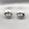 Rhodium Plated Stud Earring, Hollow Design, Polished, Rhodium Finish, 02.163.0348.1