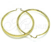 Oro Laminado Extra Large Hoop, Gold Filled Style Hollow Design, Diamond Cutting Finish, Golden Finish, 02.170.0084.70