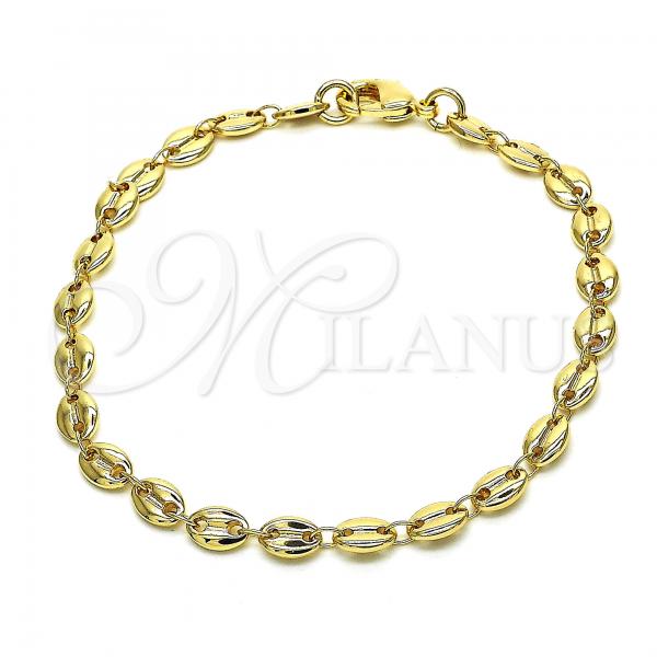 Oro Laminado Basic Bracelet, Gold Filled Style Polished, Golden Finish, 04.326.0001.08