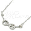 Sterling Silver Pendant Necklace, Infinite Design, with White Cubic Zirconia, Polished, Rhodium Finish, 04.336.0078.16