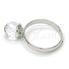 Rhodium Plated Multi Stone Ring, Ball Design, with Volcano Swarovski Crystals, Polished, Rhodium Finish, 01.239.0006.4 (One size fits all)
