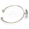 Rhodium Plated Individual Bangle, with Crystal Blue Shade Swarovski Crystals, Polished, Rhodium Finish, 07.239.0006.3 (02 MM Thickness, One size fits all)