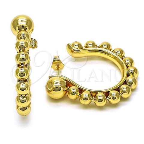 Oro Laminado Medium Hoop, Gold Filled Style Polished, Golden Finish, 02.195.0216.40