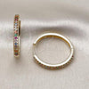Oro Laminado Huggie Hoop, Gold Filled Style with Multicolor Cubic Zirconia, Polished, Golden Finish, 02.195.0300.3.30