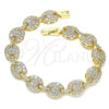 Oro Laminado Fancy Bracelet, Gold Filled Style with White Micro Pave, Polished, Golden Finish, 03.346.0002.07