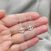 Sterling Silver Dangle Earring, Anchor Design, Polished, Silver Finish, 02.397.0013