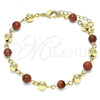 Oro Laminado Fancy Bracelet, Gold Filled Style Ball Design, Polished, Golden Finish, 03.63.2227.3.08