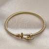 Oro Laminado Individual Bangle, Gold Filled Style and Belt Buckle Polished, Golden Finish, 07.282.0038.05