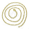 Oro Laminado Basic Necklace, Gold Filled Style Diamond Cutting Finish, Golden Finish, 04.213.0088.20