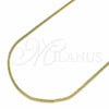 Oro Laminado Basic Necklace, Gold Filled Style Rat Tail Design, Golden Finish, 04.09.0181.20