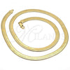 Oro Laminado Basic Necklace, Gold Filled Style Herringbone Design, Polished, Golden Finish, 5.221.007.124