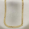 Oro Laminado Basic Necklace, Gold Filled Style Curb Design, Polished, Golden Finish, 04.213.0086.20
