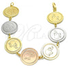 Oro Laminado Fancy Bracelet, Gold Filled Style Elephant Design, Polished, Tricolor, 03.63.2036.07