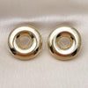 Oro Laminado Stud Earring, Gold Filled Style Hollow Design, Polished, Golden Finish, 02.428.0036