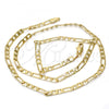 Oro Laminado Basic Necklace, Gold Filled Style Figaro Design, Polished, Golden Finish, 5.222.016.20