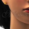 Stainless Steel Stud Earring, Star Design, with Golden Cubic Zirconia, Polished, Golden Finish, 02.271.0006.6