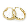 Oro Laminado Medium Hoop, Gold Filled Style Elephant Design, Polished, Golden Finish, 106.010.1