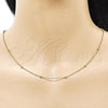 Oro Laminado Basic Necklace, Gold Filled Style Ball Design, Polished, Golden Finish, 04.213.0318.24