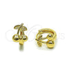 Oro Laminado Huggie Hoop, Gold Filled Style Cherry Design, Polished, Golden Finish, 02.170.0538.14