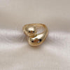 Oro Laminado Elegant Ring, Gold Filled Style Teardrop Design, Polished, Golden Finish, 01.283.0047