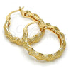 Oro Laminado Medium Hoop, Gold Filled Style with White Crystal, Diamond Cutting Finish, Golden Finish, 02.155.0059.1.30