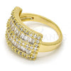 Oro Laminado Multi Stone Ring, Gold Filled Style with White Cubic Zirconia and White Micro Pave, Polished, Golden Finish, 01.99.0026.09 (Size 9)