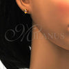 Stainless Steel Stud Earring, Heart Design, with Rose Crystal, Polished, Golden Finish, 02.271.0004.2