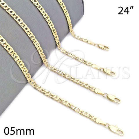 Oro Laminado Basic Necklace, Gold Filled Style Polished, Golden Finish, 04.63.1363.24