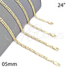 Oro Laminado Basic Necklace, Gold Filled Style Polished, Golden Finish, 04.63.1363.24