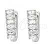 Rhodium Plated Huggie Hoop, with White Cubic Zirconia, Polished, Rhodium Finish, 02.217.0062.3.15