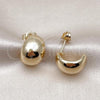 Oro Laminado Stud Earring, Gold Filled Style Chunky Design, Polished, Golden Finish, 02.156.0682