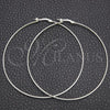 Sterling Silver Large Hoop, Hollow Design, Polished, Silver Finish, 02.389.0187.70