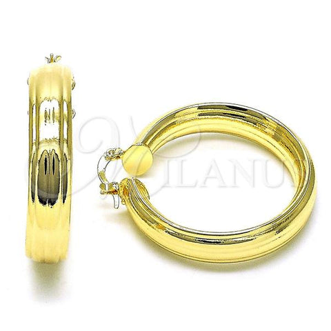Oro Laminado Medium Hoop, Gold Filled Style Hollow Design, Polished, Golden Finish, 02.170.0427.40