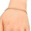 Oro Laminado Basic Bracelet, Gold Filled Style Figaro Design, Diamond Cutting Finish, Golden Finish, 5.222.031.07