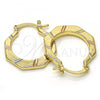 Oro Laminado Small Hoop, Gold Filled Style Diamond Cutting Finish, Tricolor, 02.102.0050.25