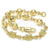 Oro Laminado Fancy Bracelet, Gold Filled Style Turtle Design, Polished, Golden Finish, 03.63.1956.07