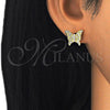 Sterling Silver Stud Earring, Butterfly Design, with White Cubic Zirconia, Polished, Golden Finish, 02.336.0102.2