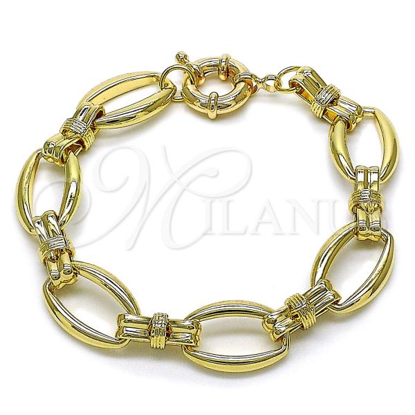 Oro Laminado Fancy Bracelet, Gold Filled Style Polished, Golden Finish, 03.429.0015.08