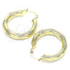 Oro Laminado Medium Hoop, Gold Filled Style Diamond Cutting Finish, Golden Finish, 02.213.0228.30