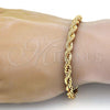 Gold Tone Basic Bracelet, Rope Design, Polished, Golden Finish, 04.242.0042.09GT