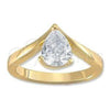 Oro Laminado Solitaire Ring, Gold Filled Style with White Cubic Zirconia, Polished, Golden Finish, 120.044.06 (Size 6)